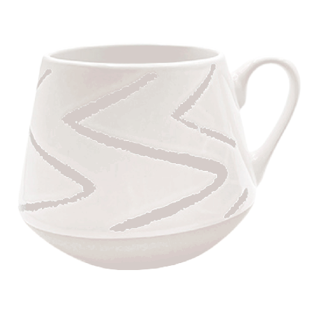 Zig Zag White Stoneware Mug