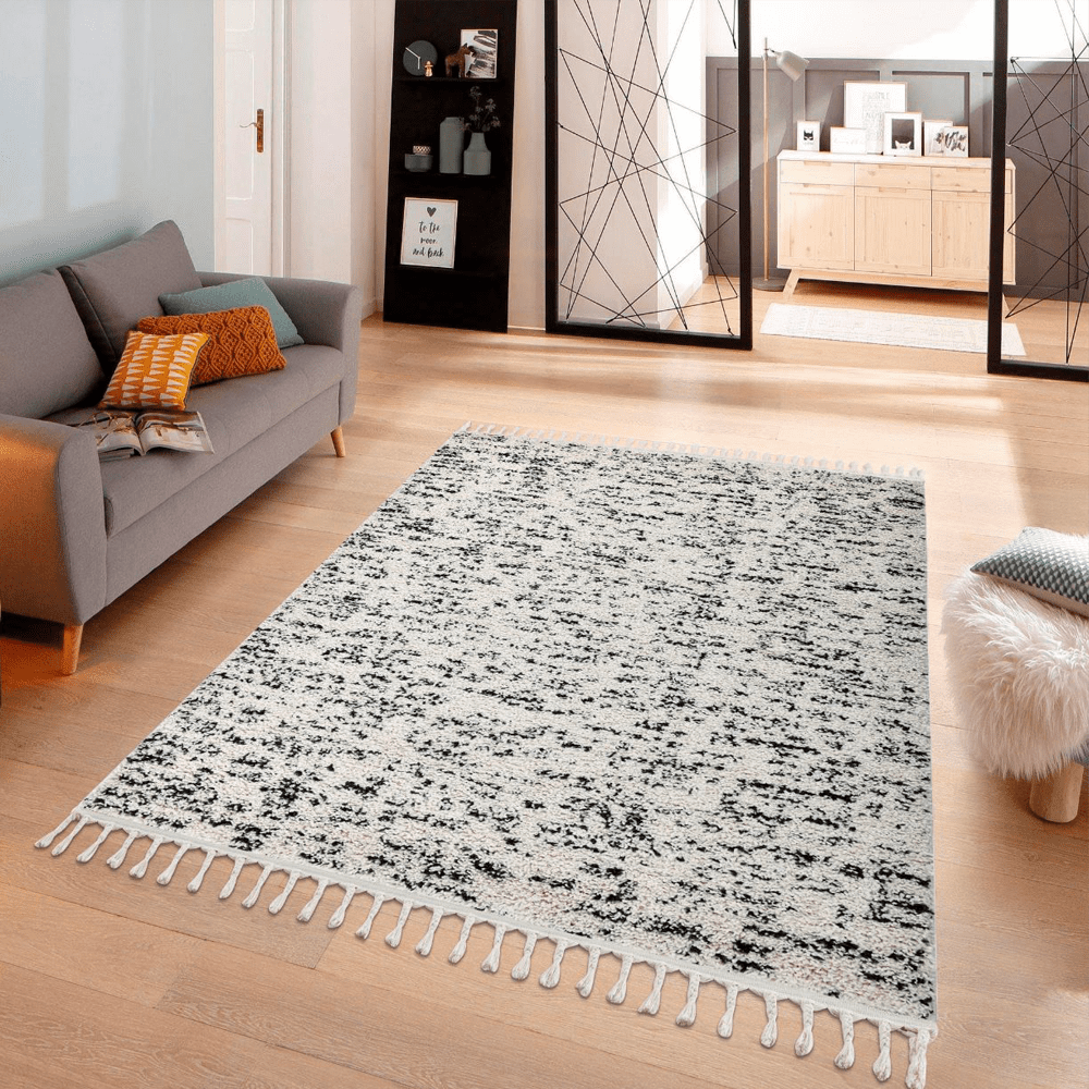 Hand Woven Chunky Wool, Fish Eye Style, Wool Area Rug. Available